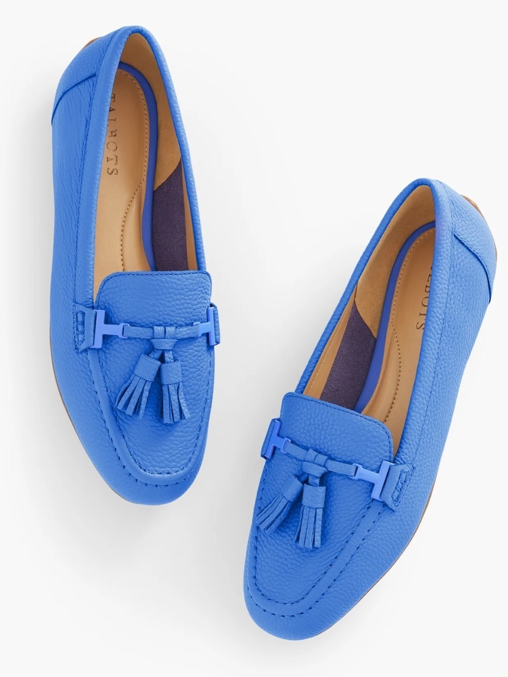 JESSIE TASSEL PEBBLE LEATHER DRIVING MOCCASINS size 7 M Talbots